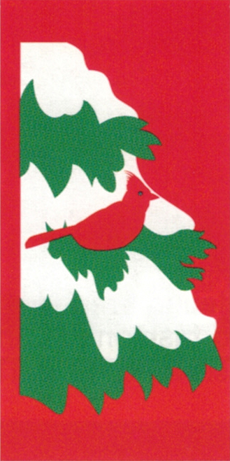 pole banners, holiday, red, cardinal, pinetree