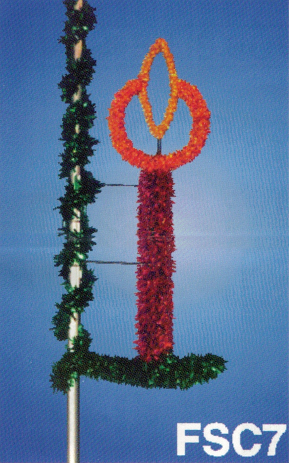 Christmas Lightpole decoration- Large red candle