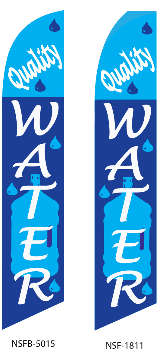 11.5ft Water Store Flutter Flag Banner – 3' Wide, Feather Style, Pole-Mounted Advertising Sign
