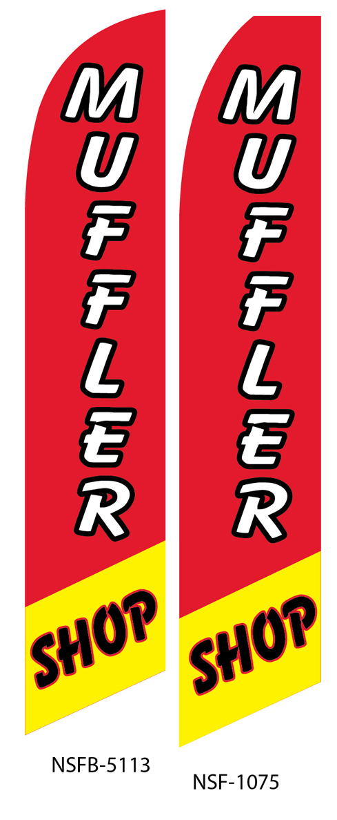 swooper flag, muffler shop