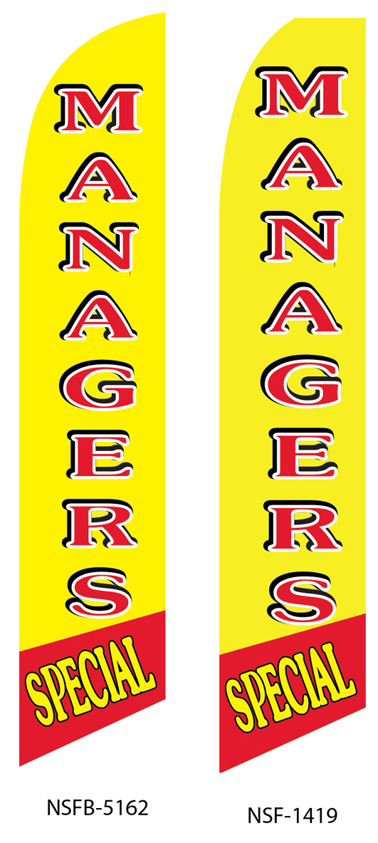 swooper flags, manager's special, yellow, red