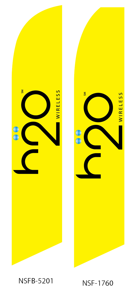 swooper flags, h2O wireless, yellow