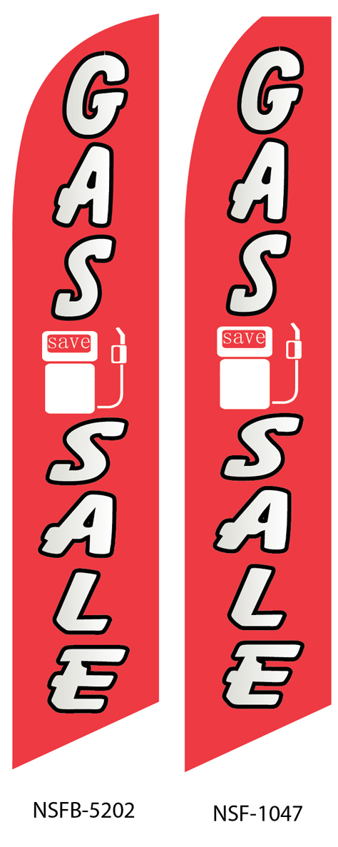 gas sale, swooper flags, red, pump icon