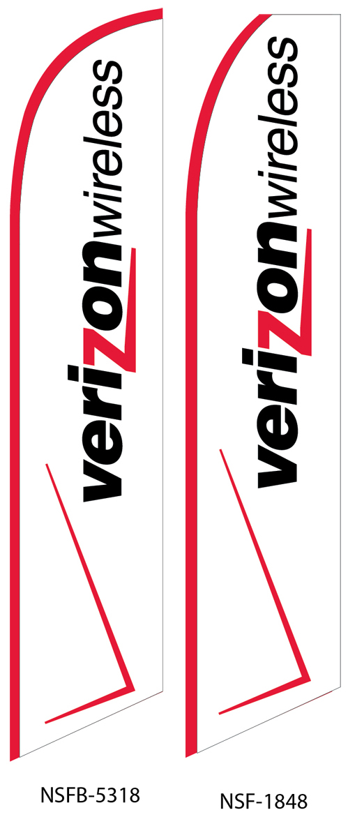 Red/White Verizon Swooper Flag Color 