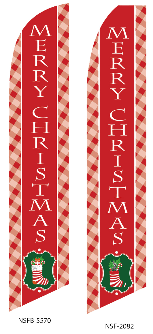 merry christmas swooper flag red checkered