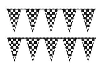 checkered pennant strings triangle liberty flag & banner