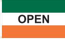 nylon message flag, green, white, orange