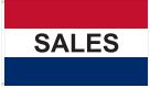 nylon message flag, sales, red, white, blue