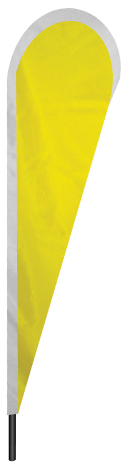 teardrop banner, fm yellow