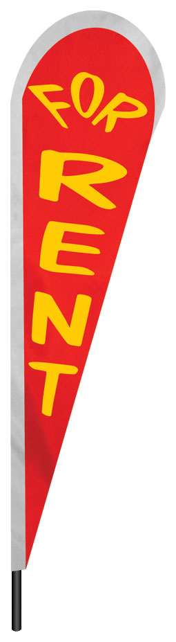 teardrop, banner, for rent, red, nylon