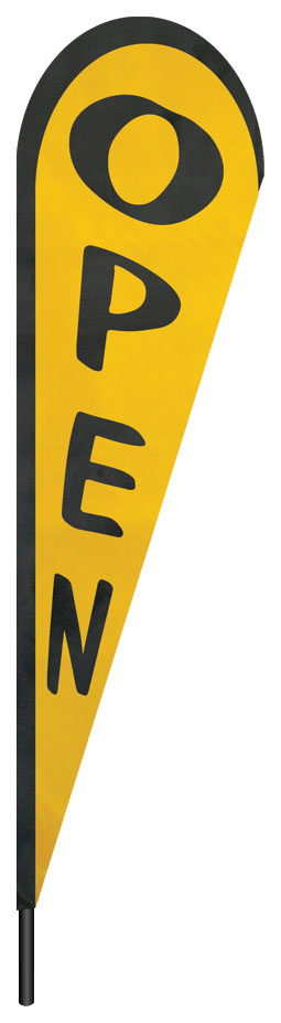 teardrop banner, spansh yellow, open