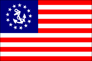 thumbnail image 2 of 12x18 US Yacht Club Past Commodore Ensign Flag - 100D Woven Poly Nylon, Made In USA 2 of 3