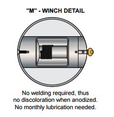 Deluxe IH series commercial flagpole winch detail
