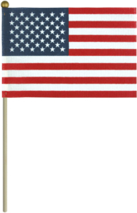 american flag, hand-held, cotton, gold ball, buy online